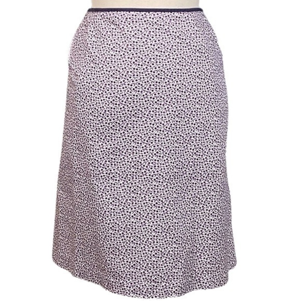 J. CREW Vintage purple and white 100% cotton skirt with POCKETS. Size 14. EUC